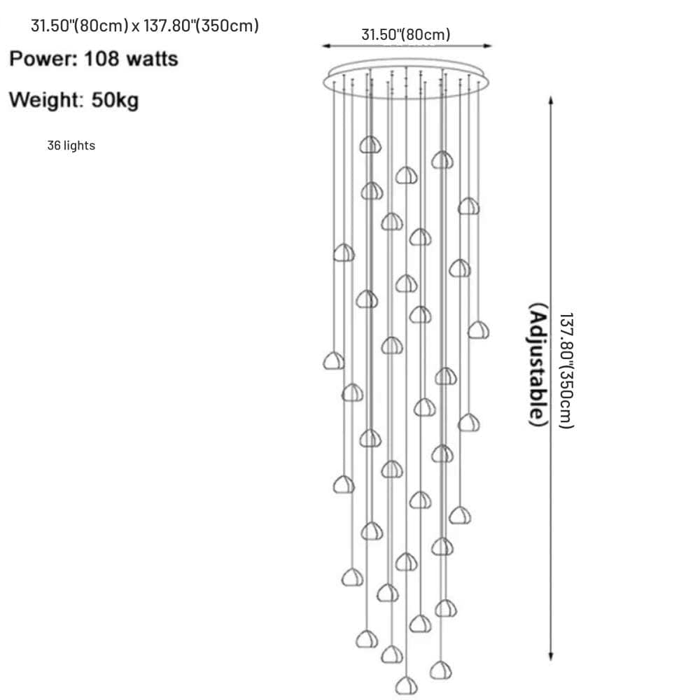 Emma Crystal Staircase Chandelier Modern Chandelier