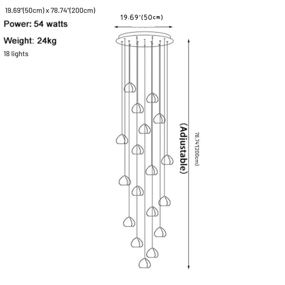 Emma Crystal Staircase Chandelier Modern Chandelier