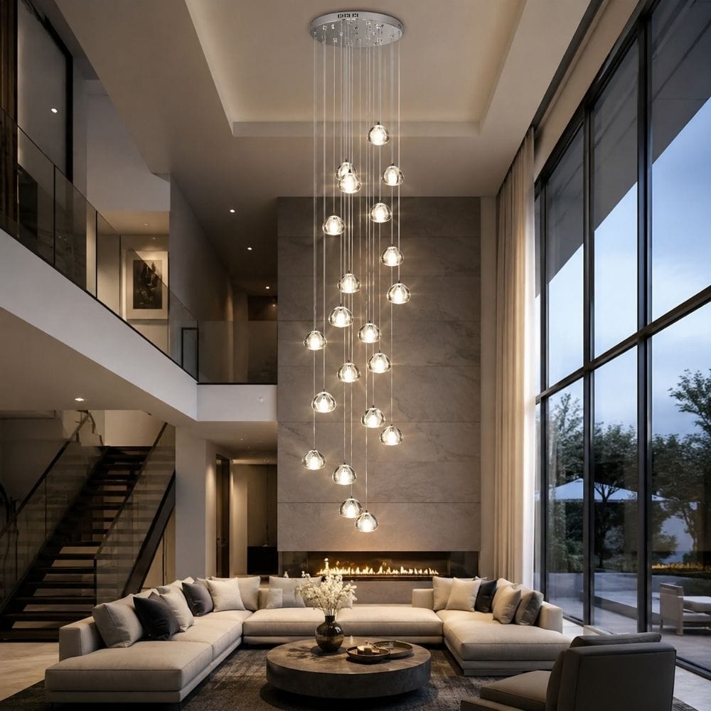 Emma Crystal Staircase Chandelier 5 / Warm White 3000K Modern Chandelier