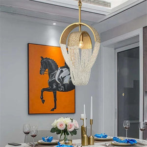 Faye Gold Crystal Pendant Light Warm White 3000K Modern Chandelier