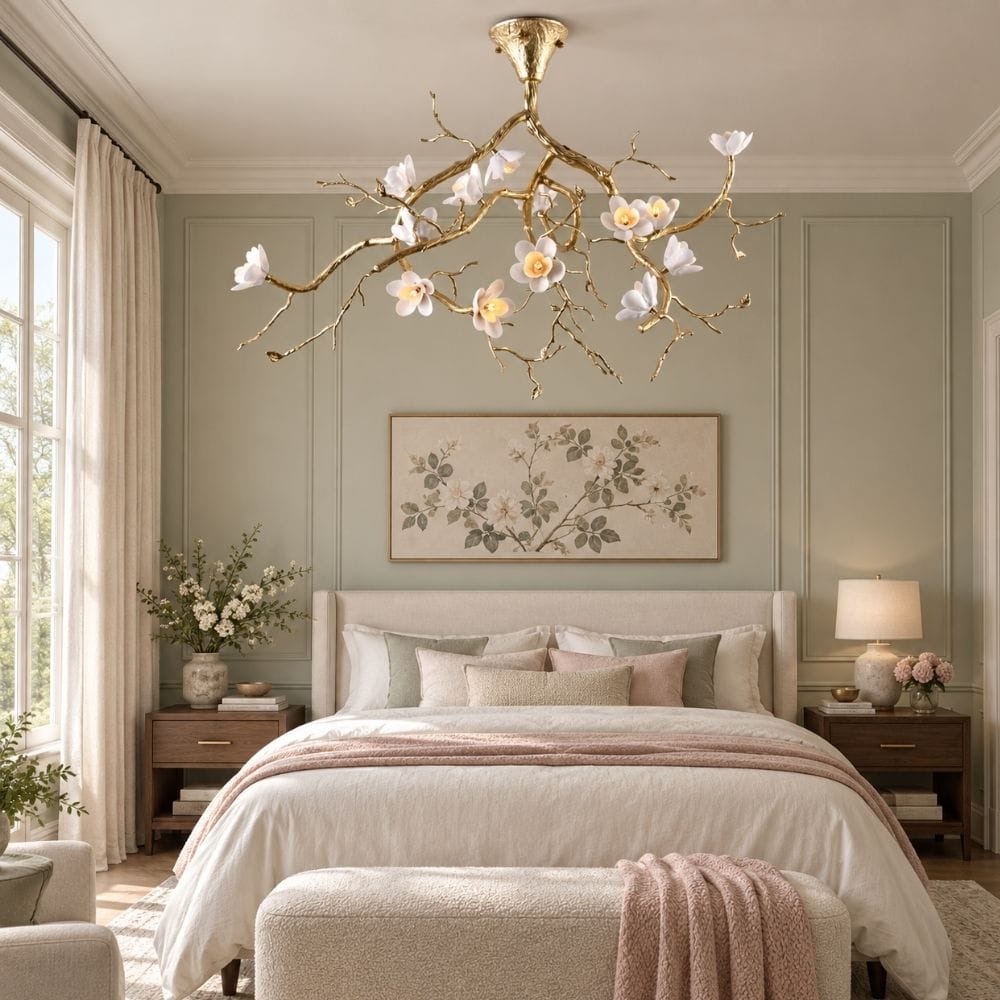 Fiorenna Handmade Floral Flush Mount Chandelier Modern Chandelier