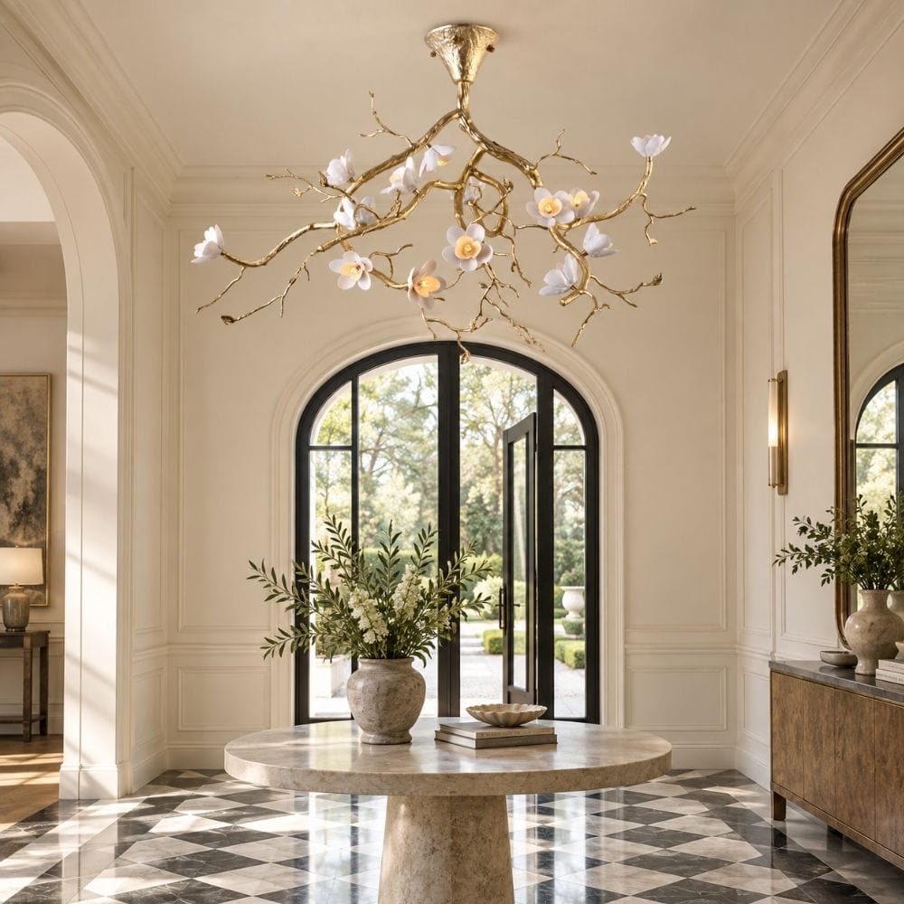 Fiorenna Handmade Floral Flush Mount Chandelier Modern Chandelier