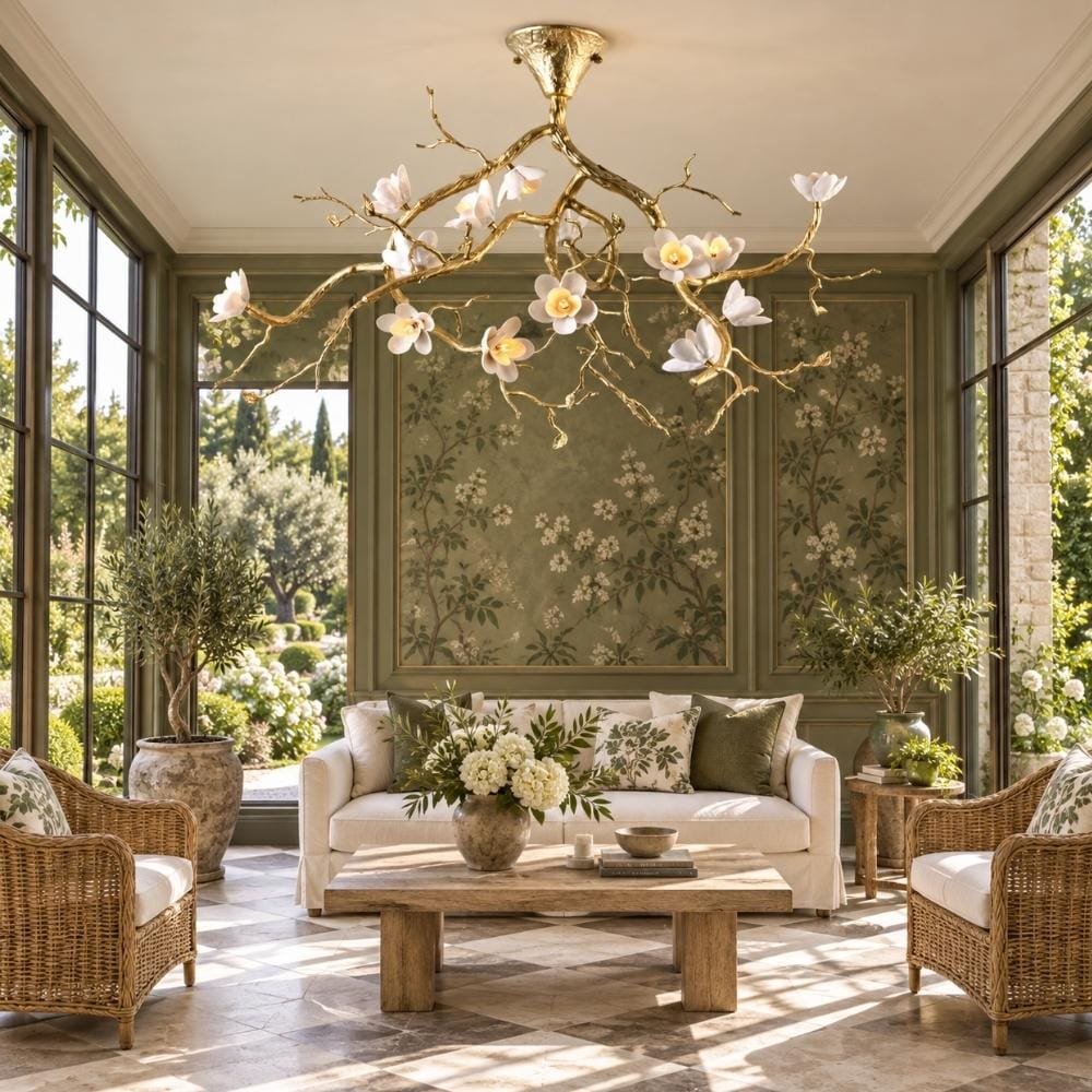 Fiorenna Handmade Floral Flush Mount Chandelier Modern Chandelier