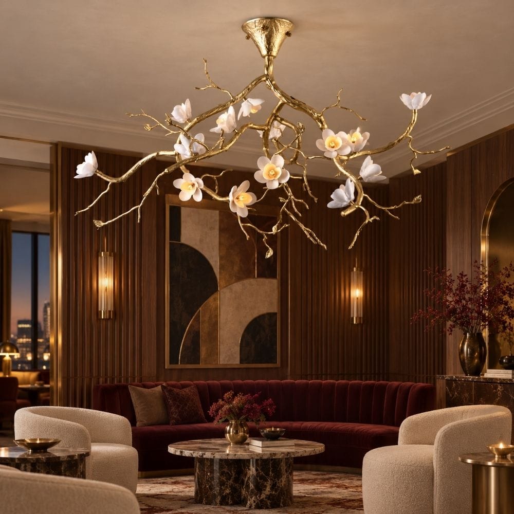 Fiorenna Handmade Floral Flush Mount Chandelier Modern Chandelier