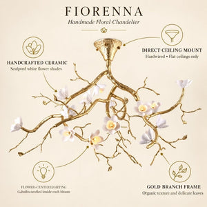 Fiorenna Handmade Floral Flush Mount Chandelier Modern Chandelier