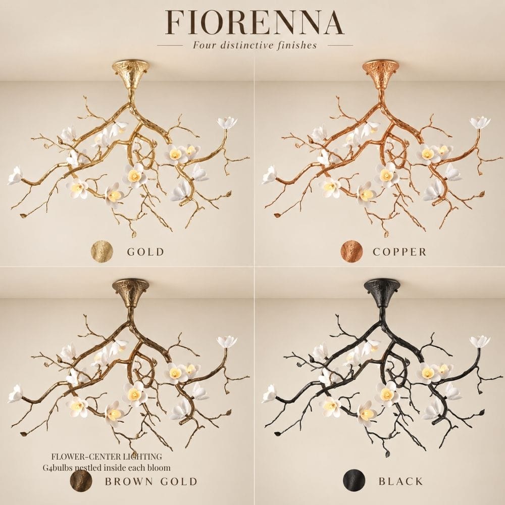 Fiorenna Handmade Floral Flush Mount Chandelier Modern Chandelier