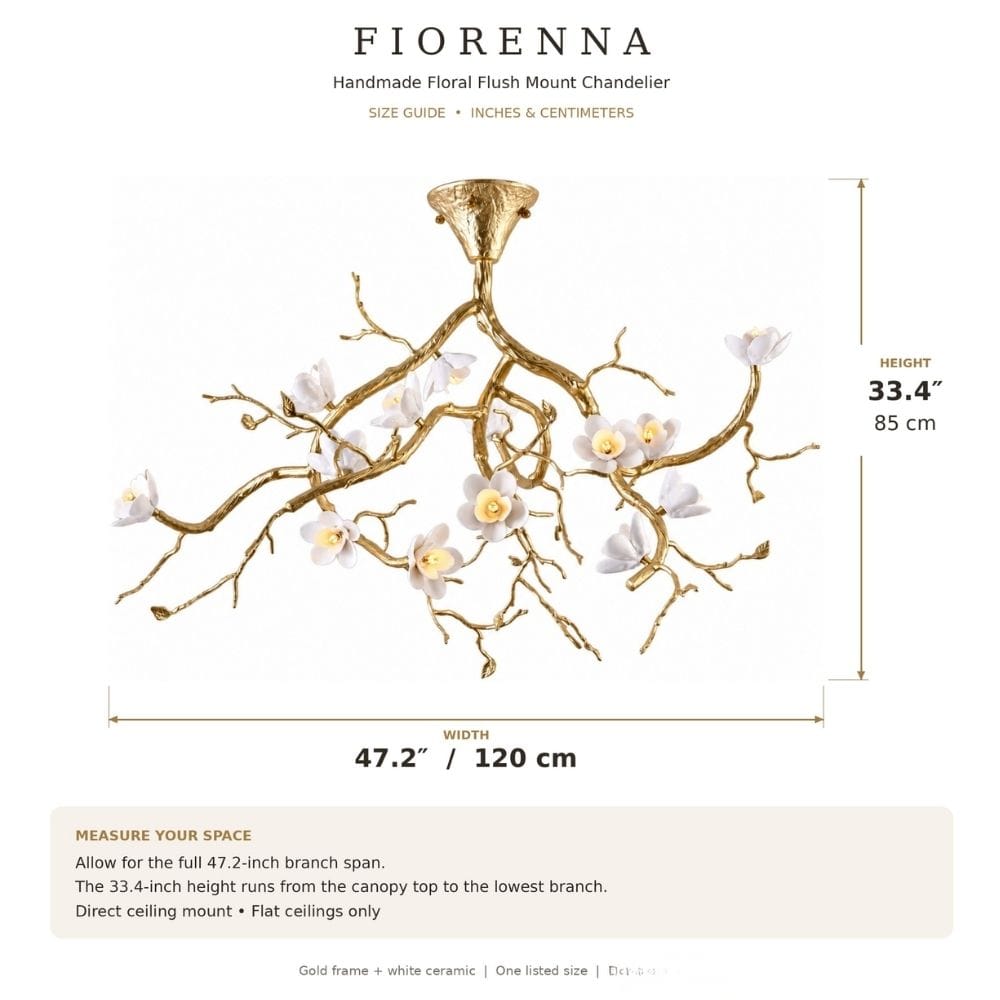 Fiorenna Handmade Floral Flush Mount Chandelier Modern Chandelier