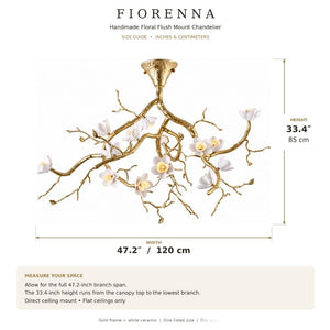 Fiorenna Handmade Floral Flush Mount Chandelier Modern Chandelier