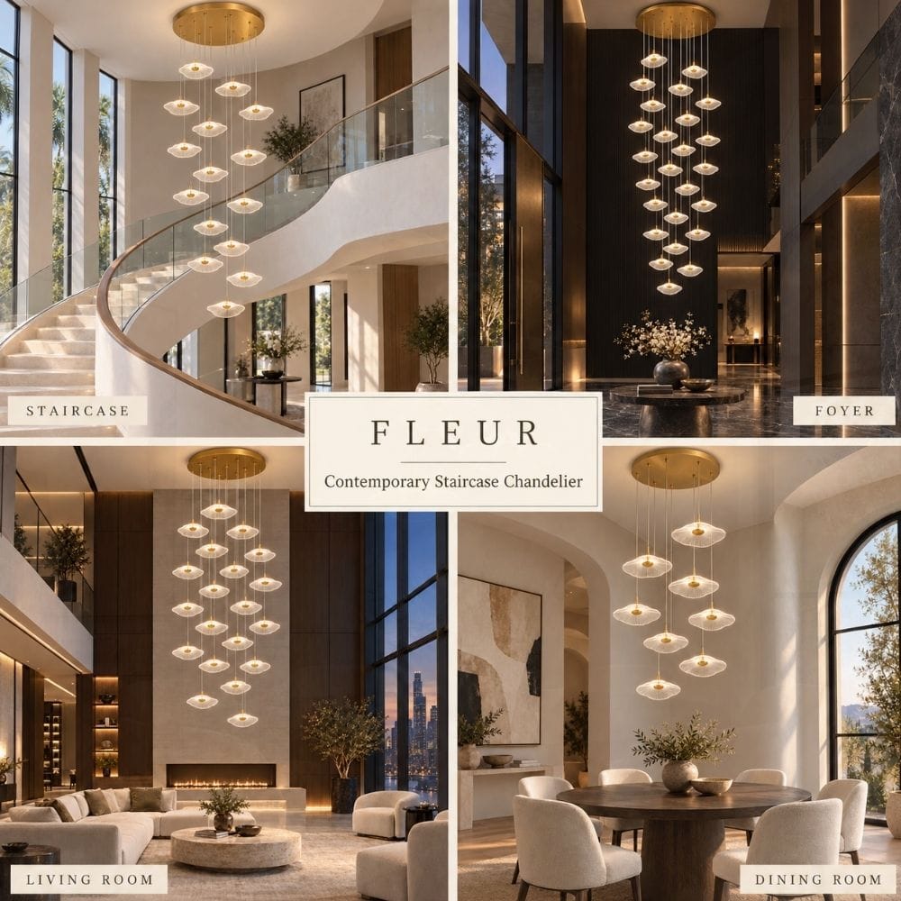 Fleur Contemporary Staircase Chandelier Modern Chandelier