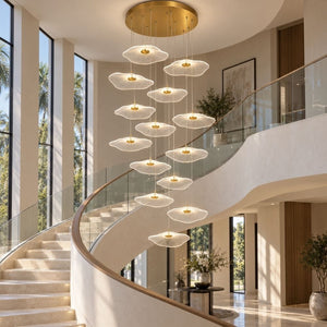 Fleur Contemporary Staircase Chandelier 3 / Warm White 3000K Modern Chandelier