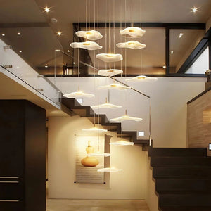 Fleur Contemporary Staircase Chandelier 3 / Warm White 3000K Modern Chandelier