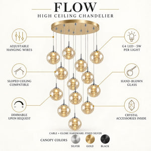 Flow High Ceiling Chandelier Modern Chandelier