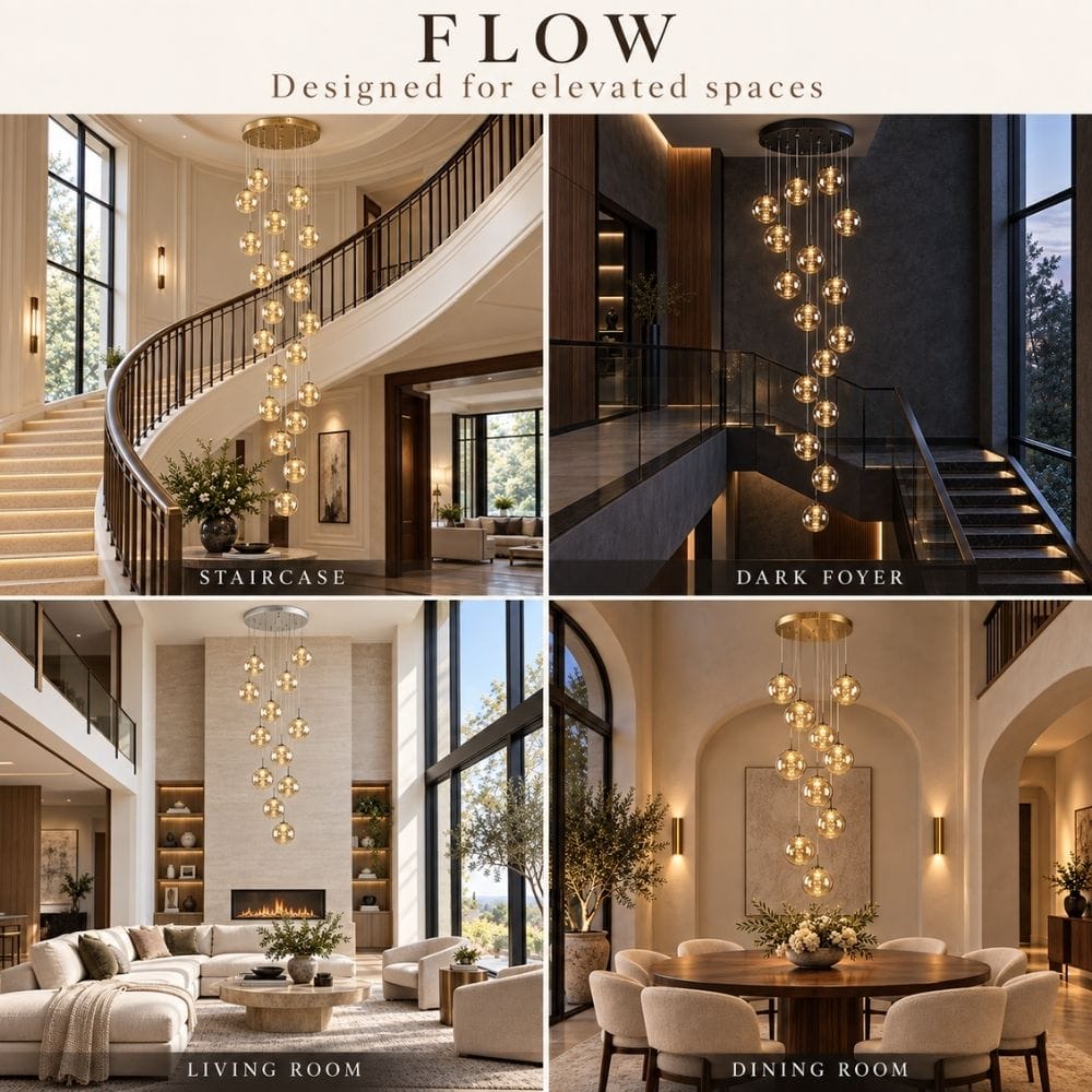 Flow High Ceiling Chandelier Modern Chandelier