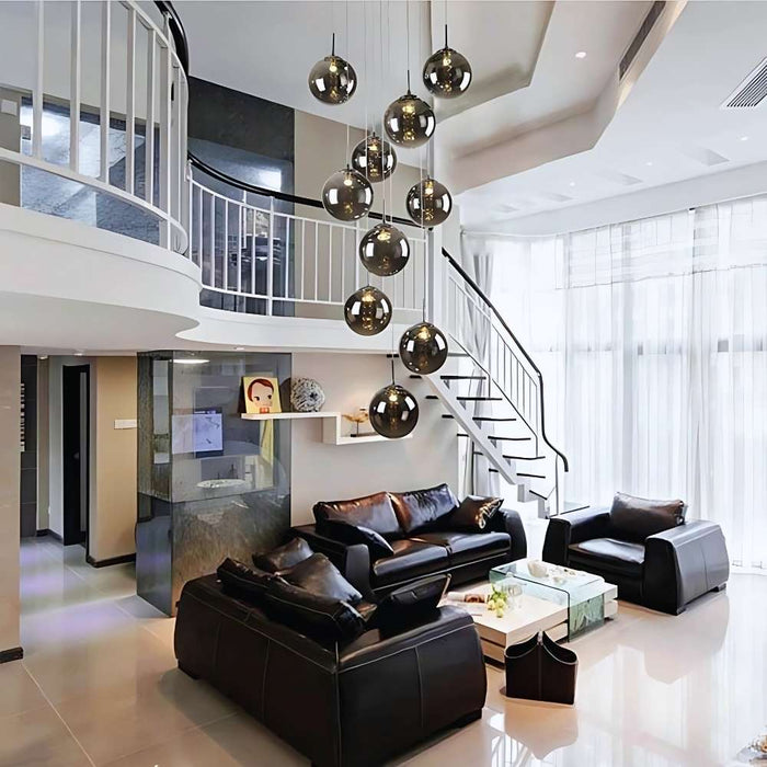 Flow High Ceiling Chandelier dedicated vaulted cathedral two-story living room