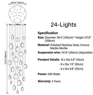 Gaia Marble Staircase Chandelier Modern Chandelier