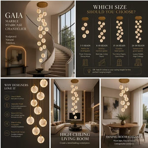 Gaia Marble Staircase Chandelier Modern Chandelier