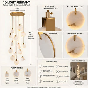 Gaia Marble Staircase Chandelier Modern Chandelier