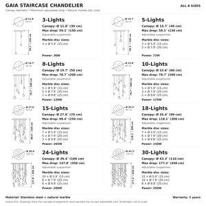 Gaia Marble Staircase Chandelier Modern Chandelier