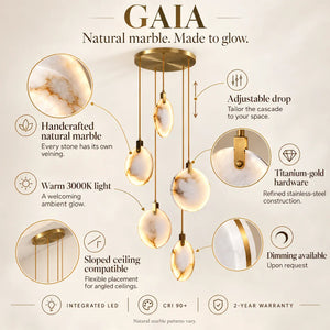 Gaia Marble Staircase Chandelier Modern Chandelier