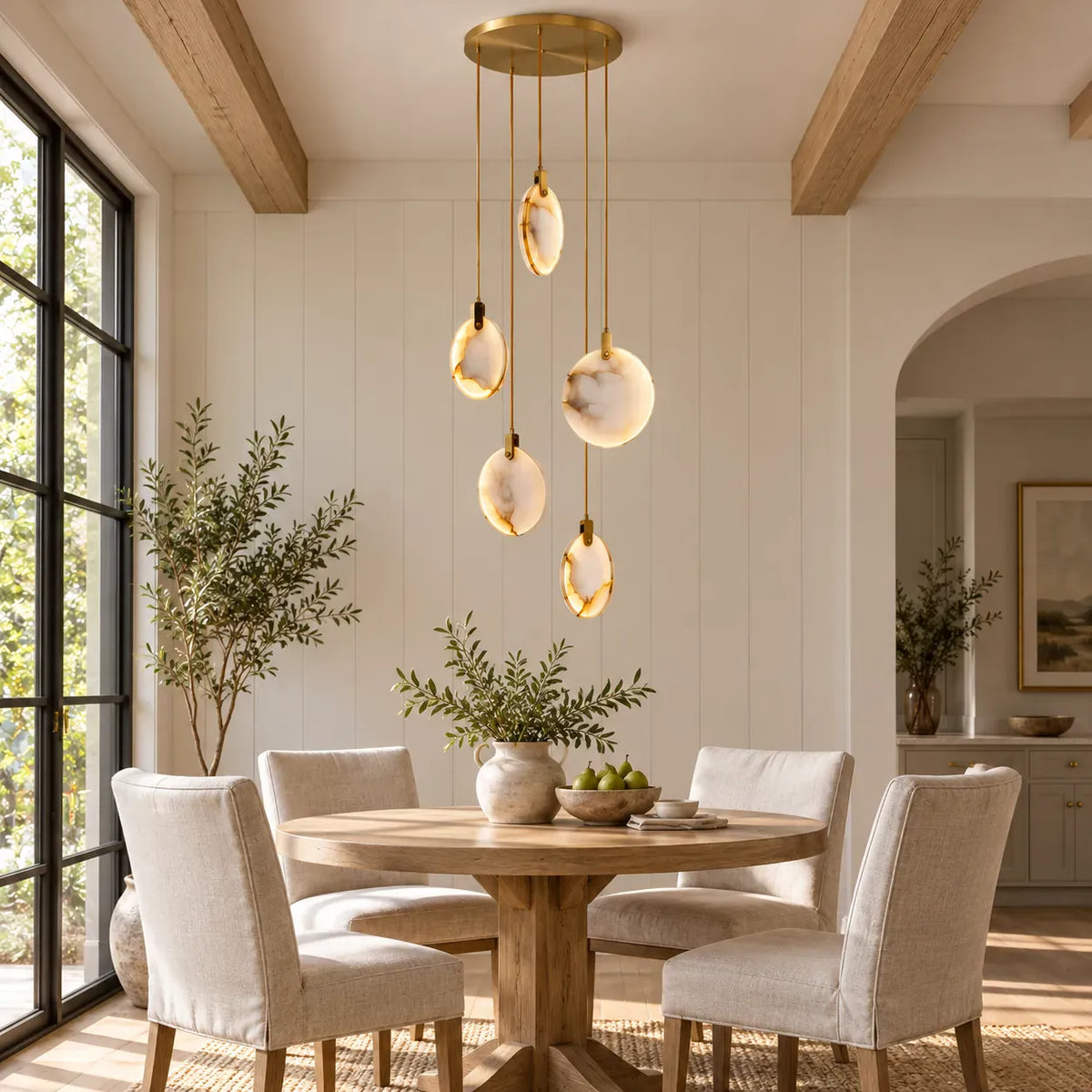 Gaia Marble Staircase Chandelier 5 / Warm White 3000K Modern Chandelier
