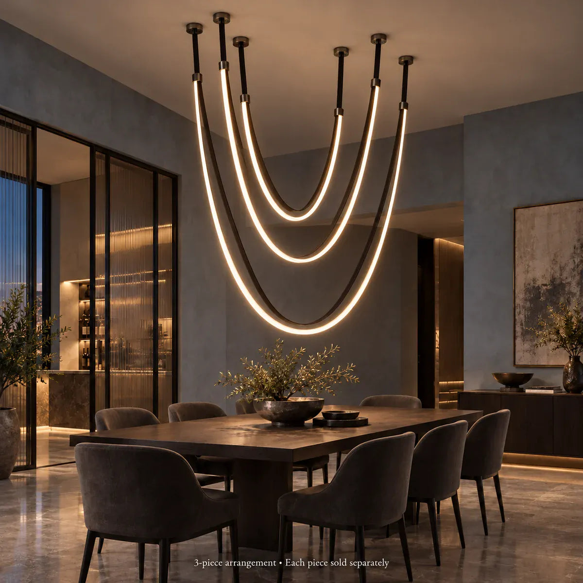 Gale Leather Belt Chandelier Modern Chandelier
