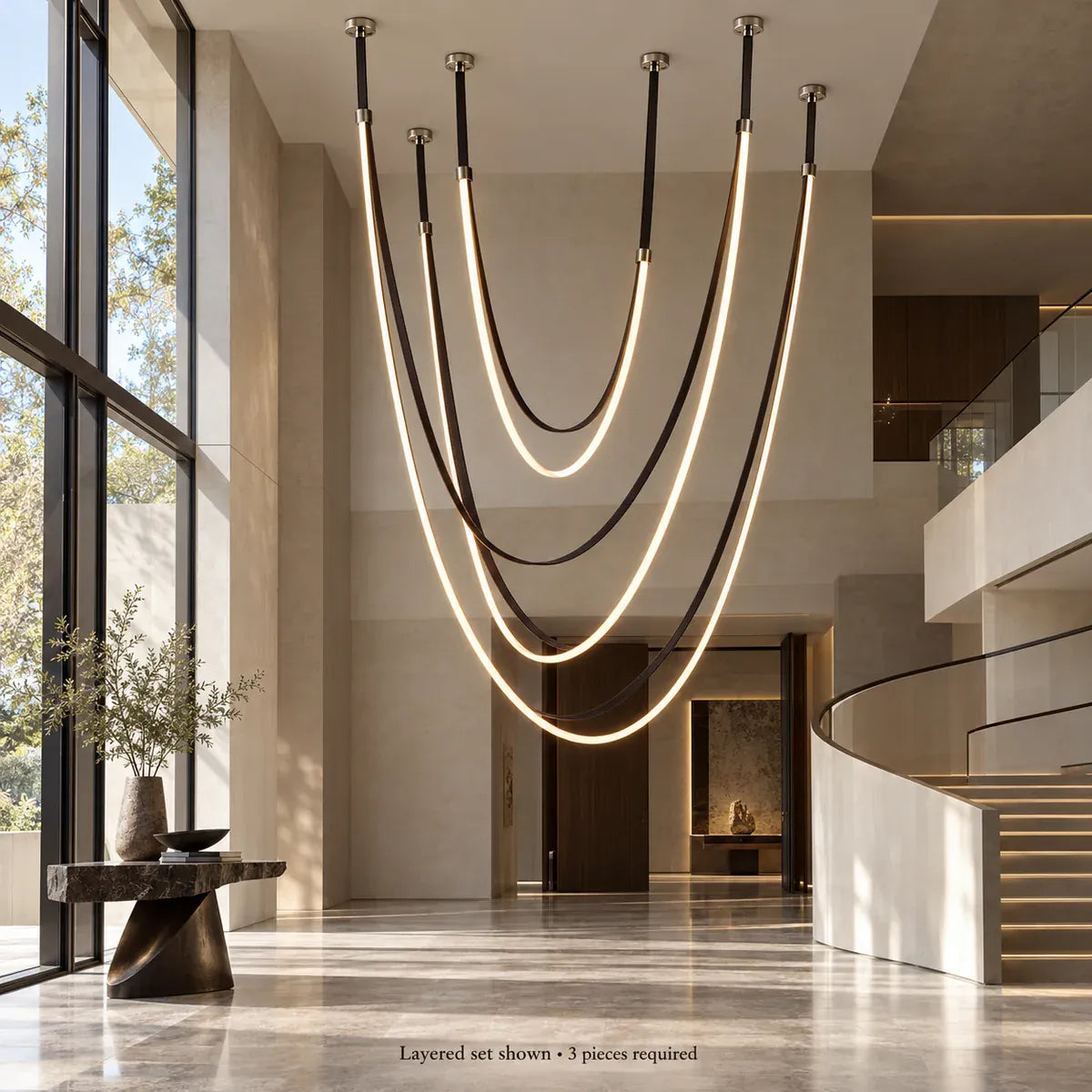 Gale Leather Belt Chandelier Modern Chandelier
