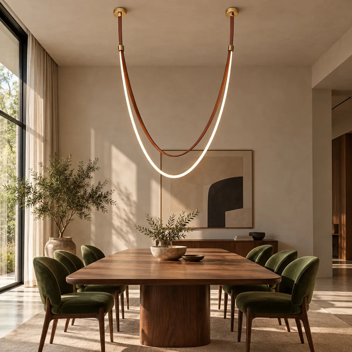 Gale Leather Belt Chandelier Modern Chandelier