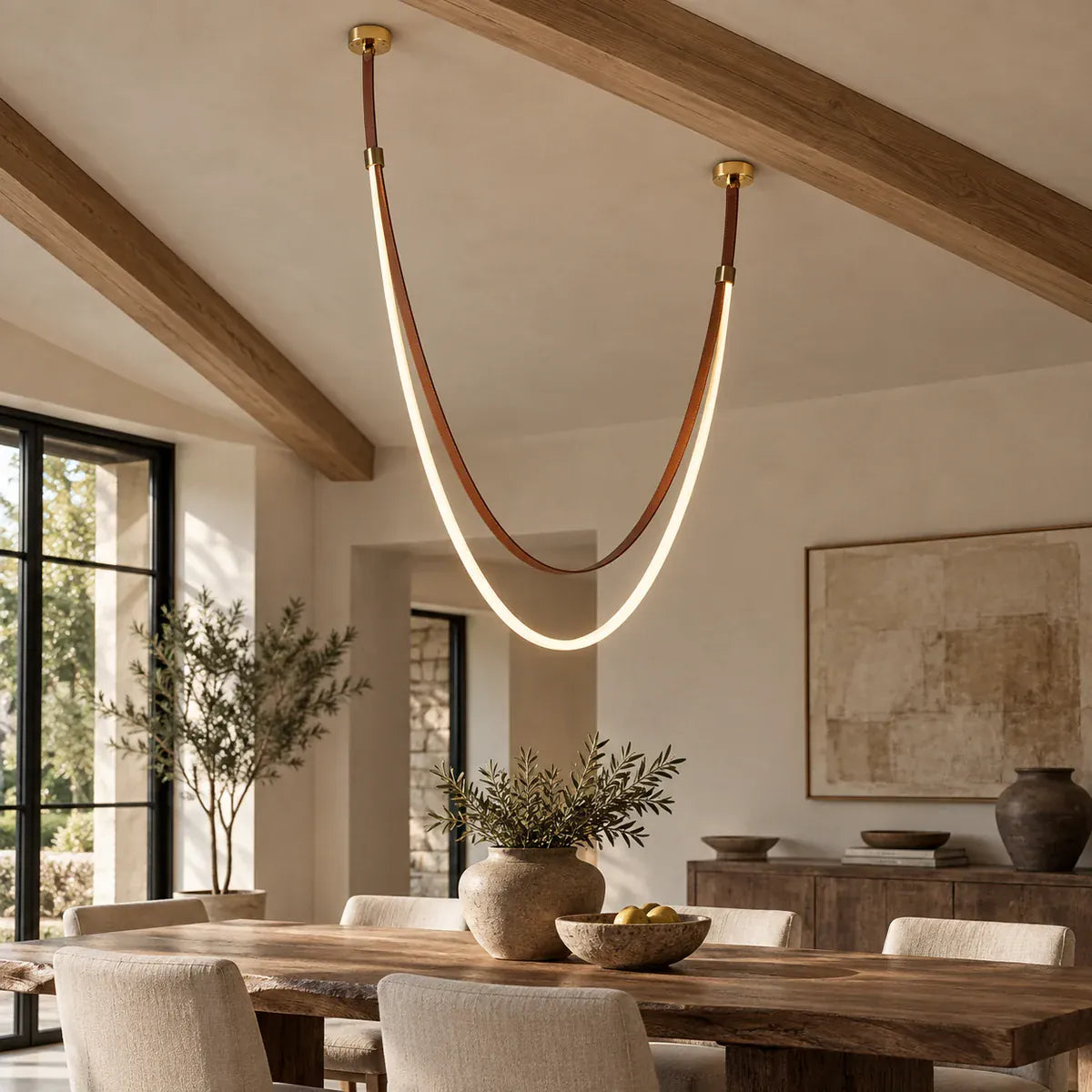 Gale Leather Belt Chandelier Modern Chandelier