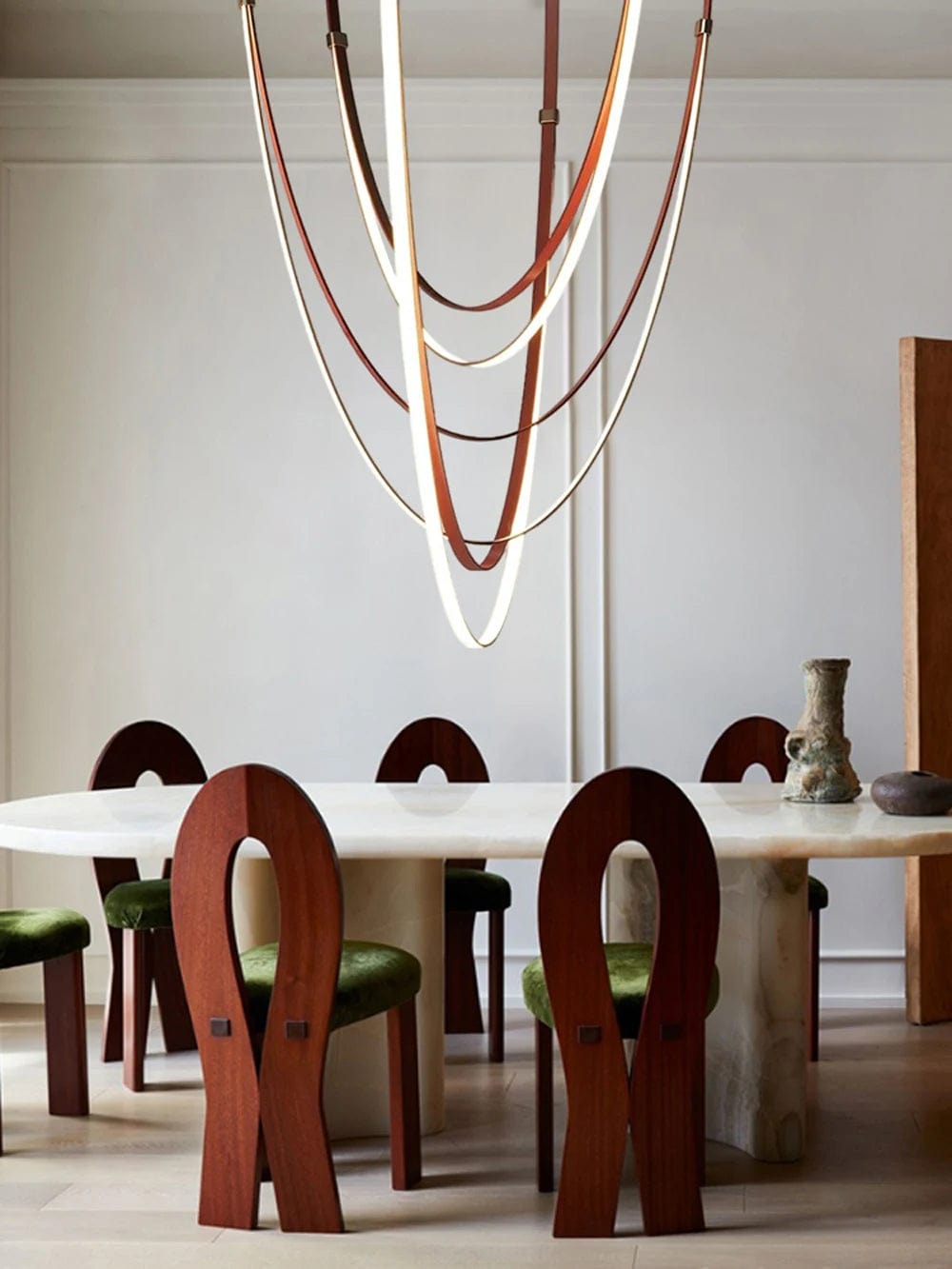 Gale Leather Belt Chandelier Modern Chandelier