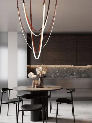 Gale Leather Belt Chandelier Modern Chandelier