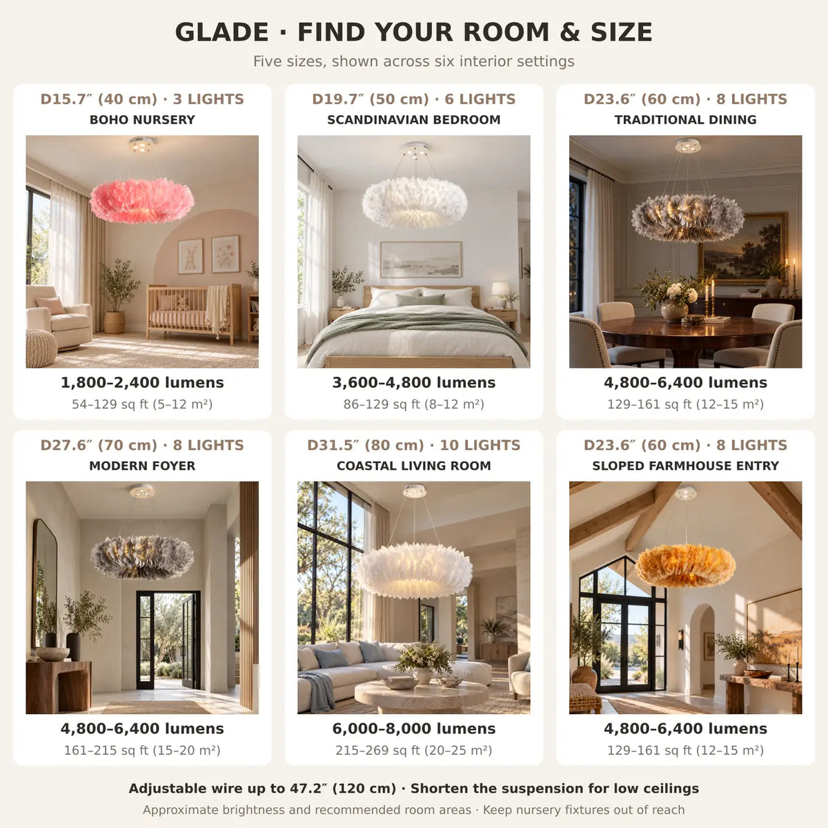 Glade Ostrich Feather Chandelier Modern Chandelier