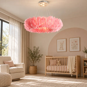 Glade Ostrich Feather Chandelier Pink / 15.75" (40 cm) / Warm Light 2700K Modern Chandelier