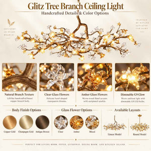Glitz Tree Branch Ceiling Light Modern Chandelier