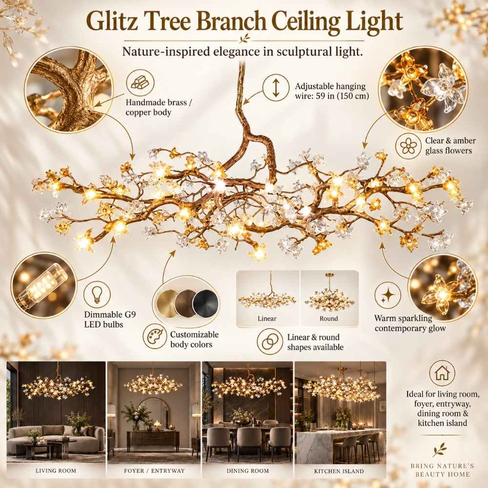 Glitz Tree Branch Ceiling Light Modern Chandelier
