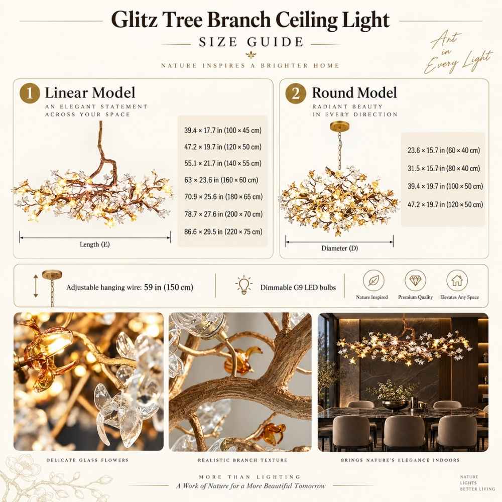 Glitz Tree Branch Ceiling Light Modern Chandelier