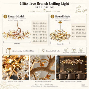Glitz Tree Branch Ceiling Light Modern Chandelier
