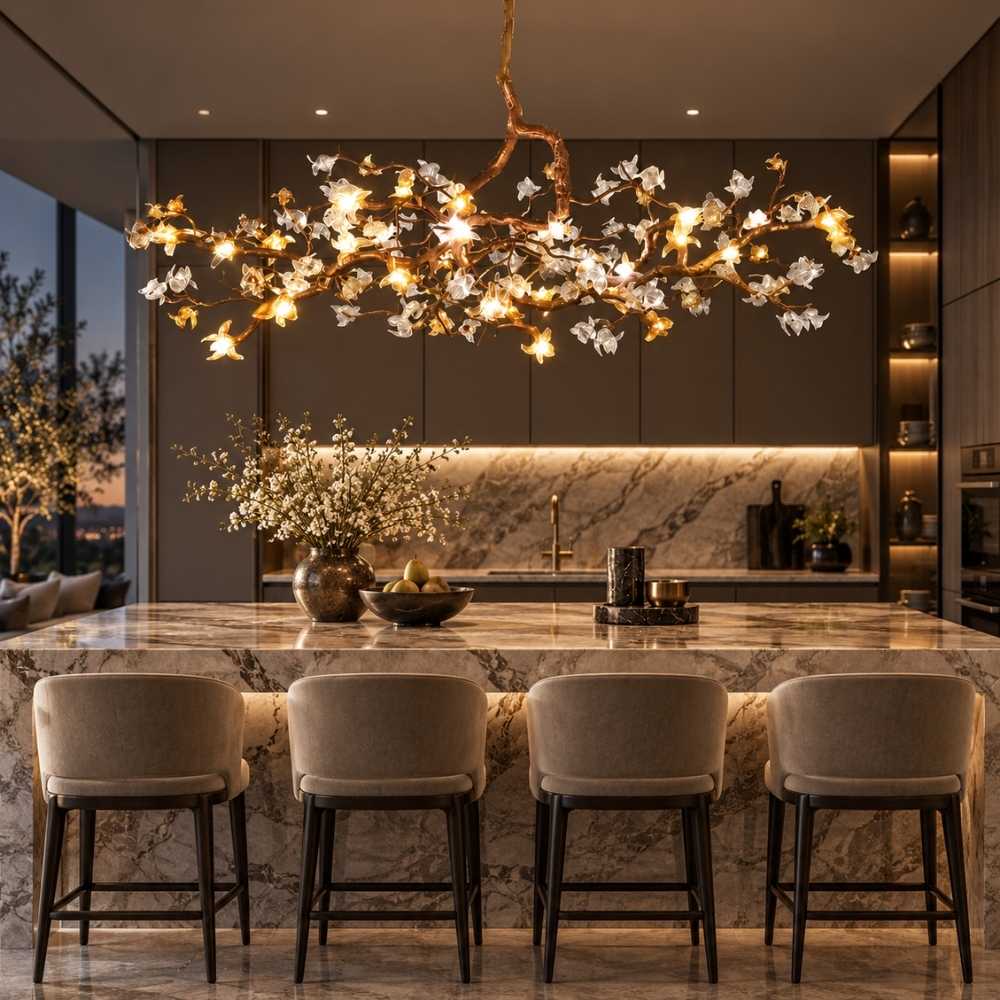 Glitz Tree Branch Ceiling Light Linear 39.4'' / Warm White 3000K Modern Chandelier
