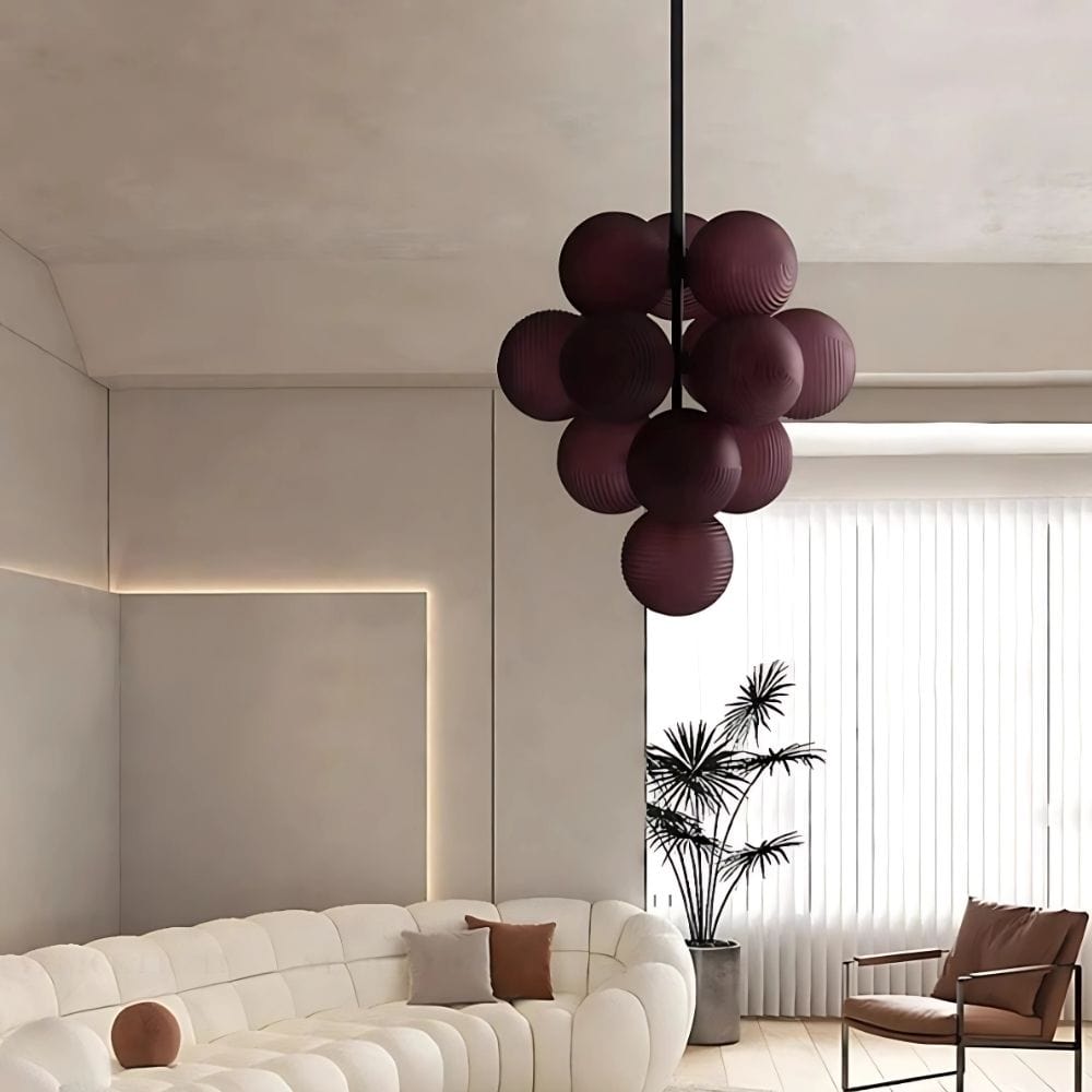 Glo Modern Glass Grape Chandelier Purple / Warm White 3000K Modern Chandelier