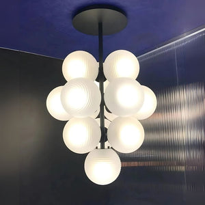 Glo Modern Glass Grape Chandelier White / Warm White 3000K Modern Chandelier