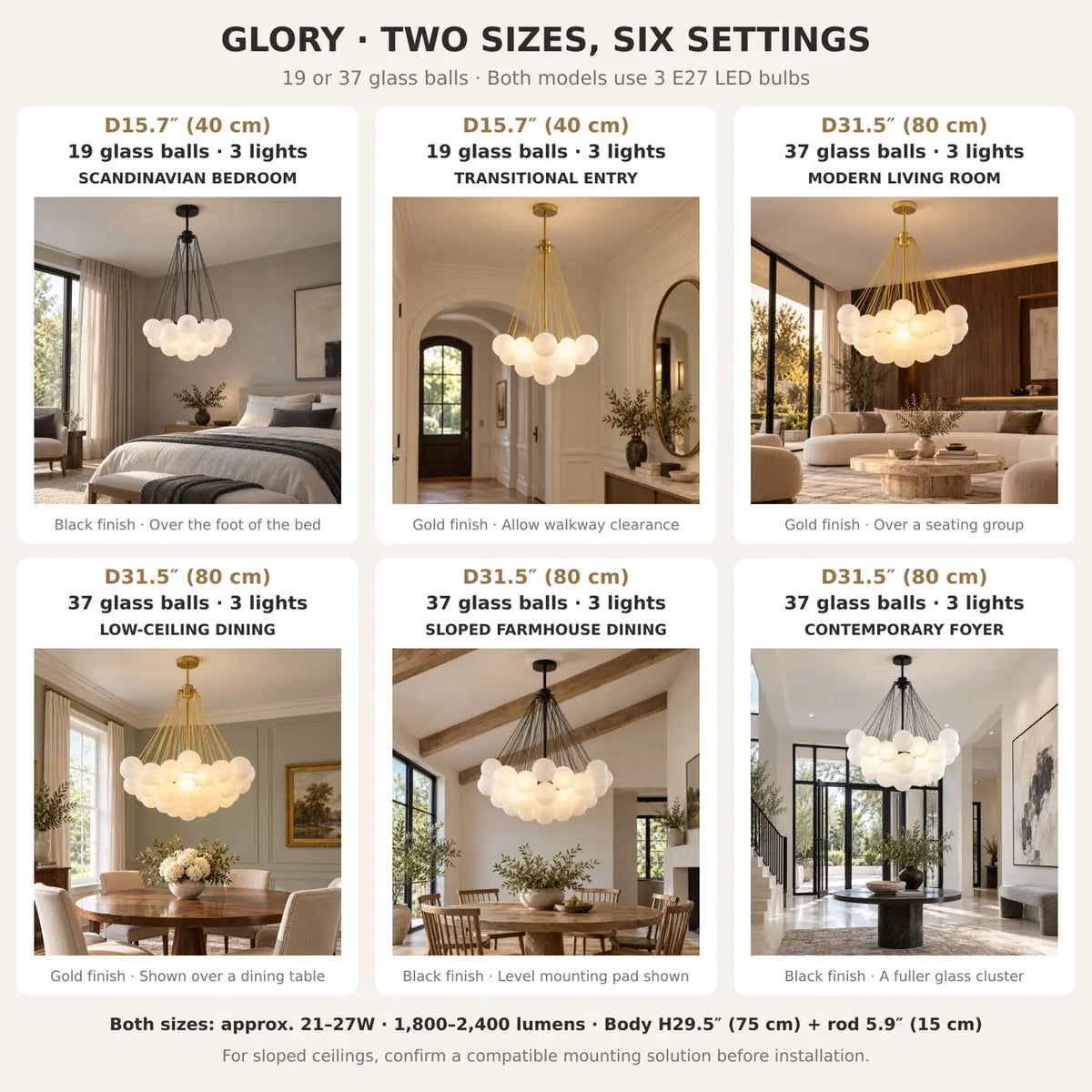 Glory Glass Bubble Chandelier Modern Chandelier