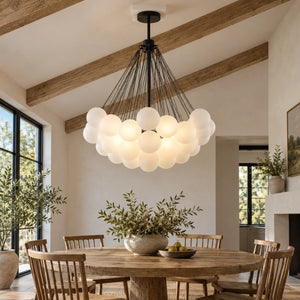 Glory Glass Bubble Chandelier Black / D31.5" (80 cm) / Cool White 6000K Modern Chandelier