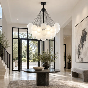 Glory Glass Bubble Chandelier Black / D31.5" (80 cm) / Warm White 3000K Modern Chandelier