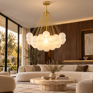 Glory Glass Bubble Chandelier Gold / D31.5" (80 cm) / Cool White 6000K Modern Chandelier