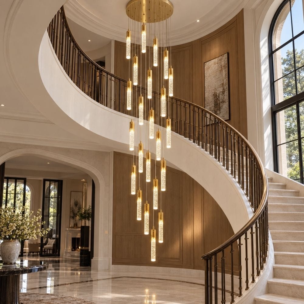 Grace Spiral Staircase Chandelier Gold / 6 / Warm White 3000K Modern Chandelier
