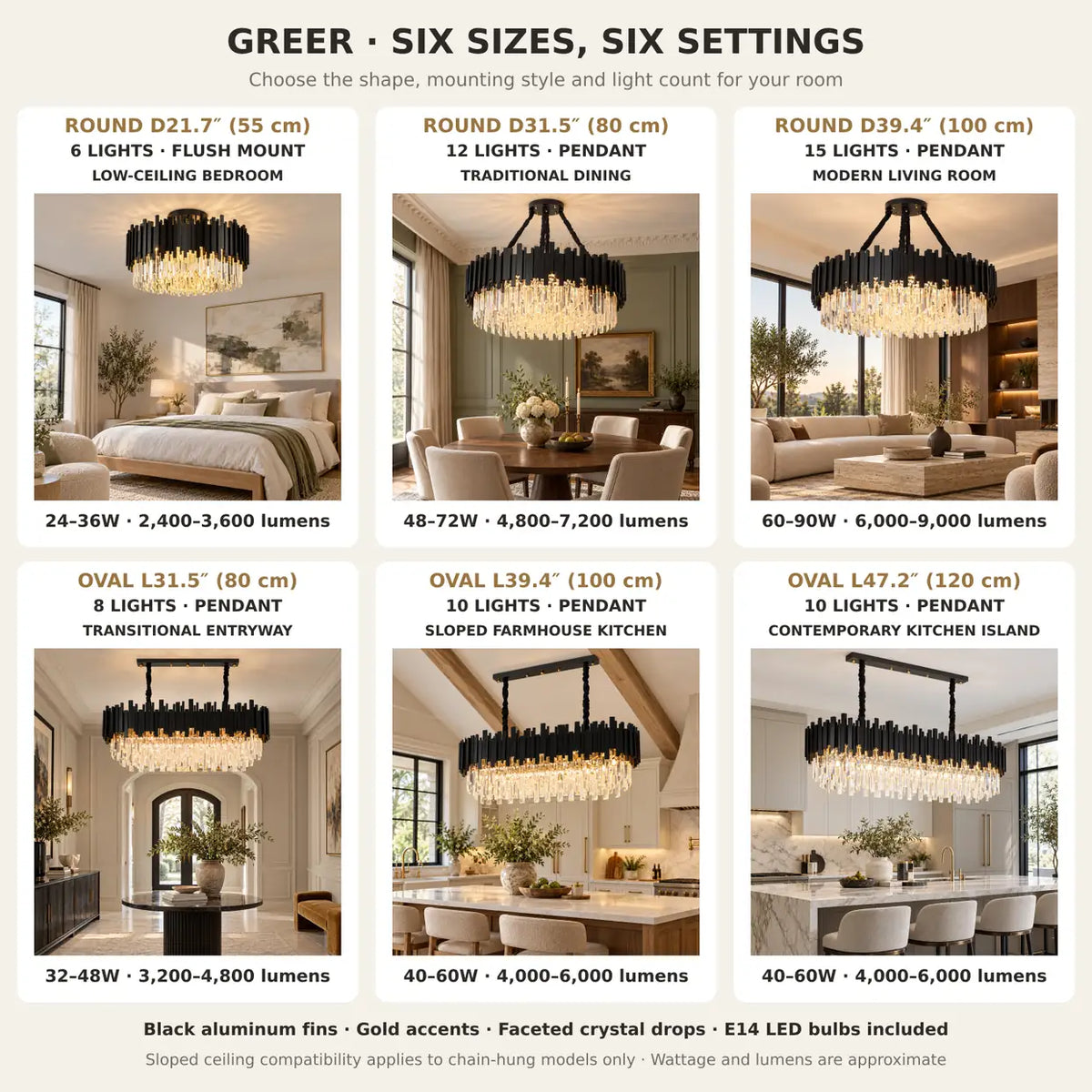 Greer Modern Crystal Chandelier Modern Chandelier
