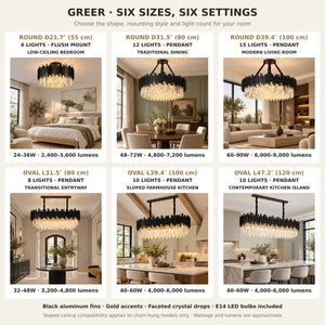 Greer Modern Crystal Chandelier Modern Chandelier