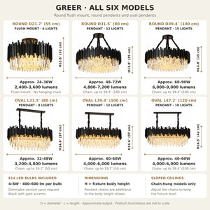 Greer Modern Crystal Chandelier Modern Chandelier