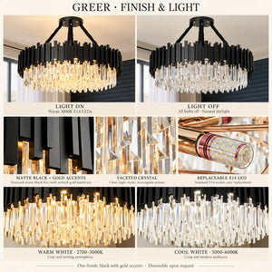 Greer Modern Crystal Chandelier Modern Chandelier