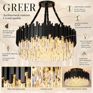 Greer Modern Crystal Chandelier Modern Chandelier