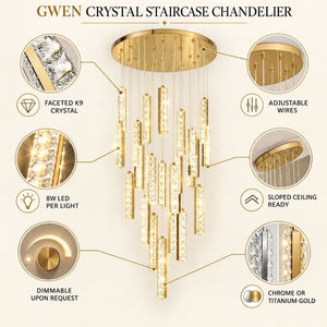 Gwen Crystal Staircase Chandelier Modern Chandelier
